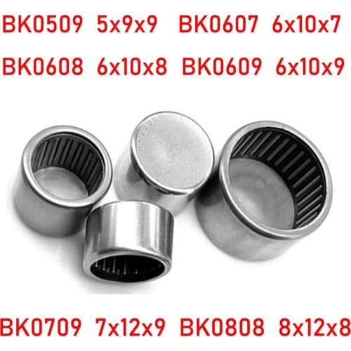 2PC BK0509 5x9x9 BK0607 6x10x7 BK0608 6x10x8 BK0609 6x10x9 BK0709 7x12x9 BK0808 8x12x8 Closed End Unilateral Seal Needle Bearing