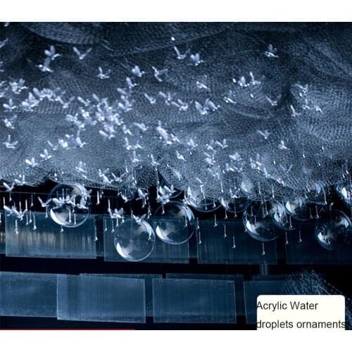 50Pcs Wedding Decor Ceiling Pendant Acrylic Water Droplets Crystal Charm Wedding Props Hummingbird Hanging Piece Decoration