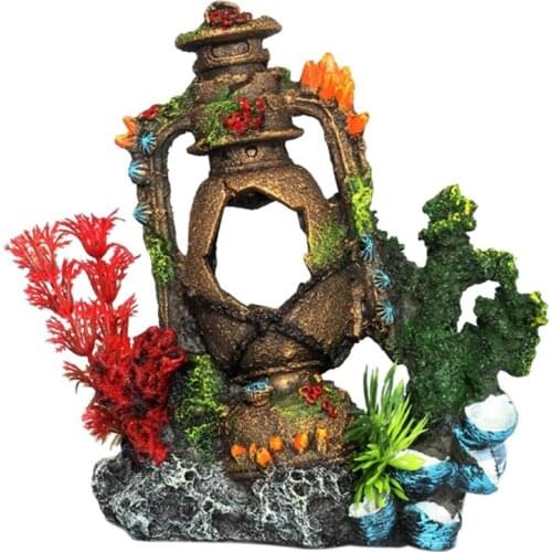 Aquarium Decoration Atmosphere Ornaments Optional Pearl Shell Wreck Realistic Coral Fish Tank Interior