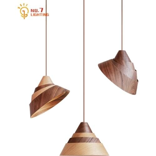 Designer Wooden Conch Hanging Lamp Restaurant Individual E27 Led Room Lights for Living/Dining/Model Room Bedroom Club Bar Cafe