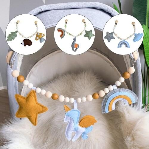 Baby Toys 0 12 Months Wooden Pram Clip Baby Mobile Pram Bead Pacifier Chain Chewable Rattle Baby Teething Toys Teether Bpa Free