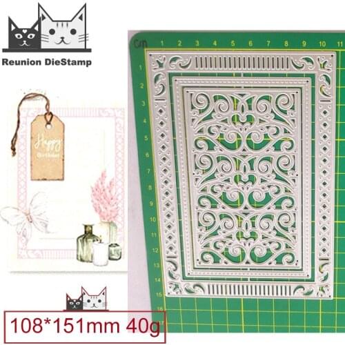 Lace Background Frame Metal Cutting Dies Decorative Scrapbooking Steel Craft Die Cut Embossing Paper Cards Stencils