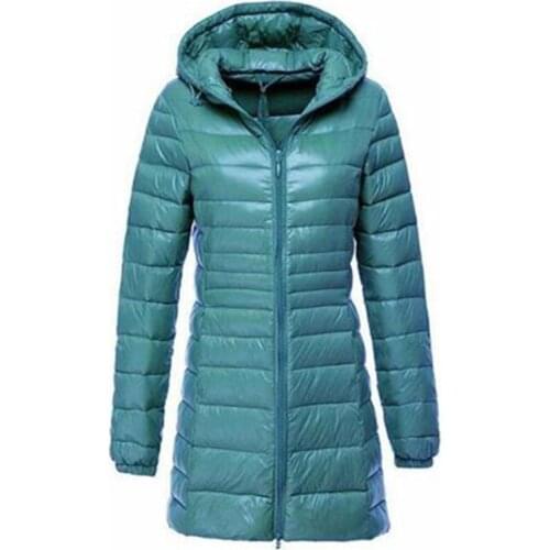 2020 Winter Jackets Women Duck Down Long Jacket Female Padded Hooded Parkas Ultra Light Portable Down Coats Casacos