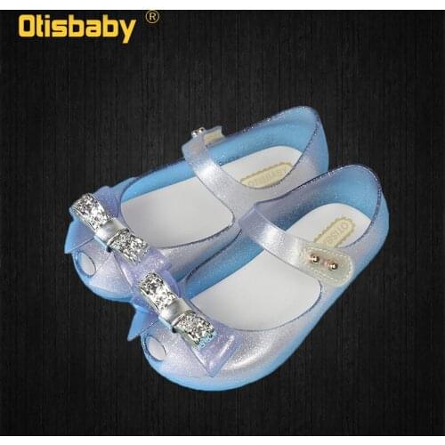 Summer Style Baby Girl Wedges Princess Jelly Sandals Child Waterproof and Non-slip Gradient Sandy Elsa Infants Girls Beach Shoes