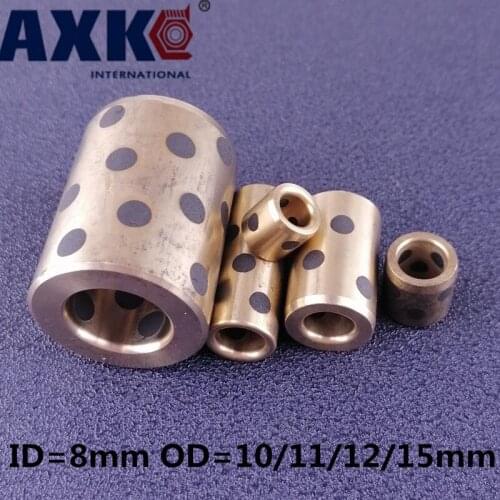 Lm8 Linear Graphite Copper Set Bearing Bushing Oil Self-lubricating JDB Ball Bearing ID 8mm OD10/11/12mm 4/10pcs Free Shipping