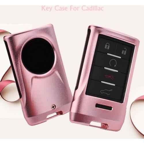 LUNASBORE 3D Alloy Auto Remote Control Smart Key Cover Case Holder Bag Keychain For Cadillac B Escalade SRX SLS Car Accessories