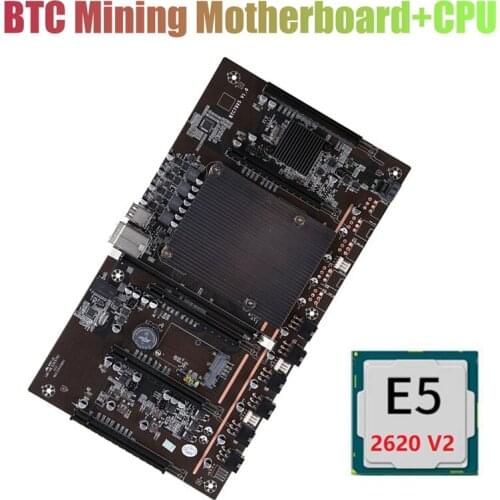 X79 BTC Mining Motherboard H61 with E5-2620 V2 CPU 5X PCI-E 8X LGA 2011 DDR3 Support 3060 3080 GPU for BTC Miner Mining