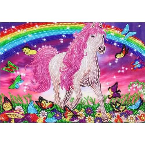 5D DIY Special Shaped Diamond Painting Rainbow Butterfly Horse Mosaic Kit Rhinestone Drawing Picture Set Home Decoration Craft