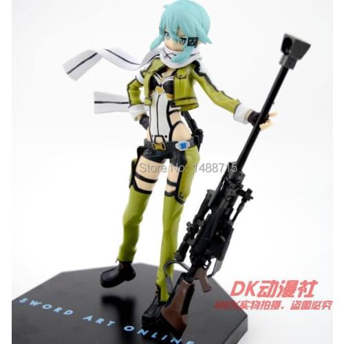 New Arrival Asada shino Sinon Phantom Bullet Cool With Rifle Game Anime Sword Art Online 8" Action Figure Toys