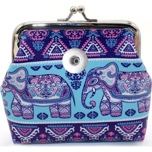 New Snap Jewelry Flower Kaleidoscope Snap Button Coin Purses Small Wallets Pouch Fit 18MM Snap Button For Women Money Bags