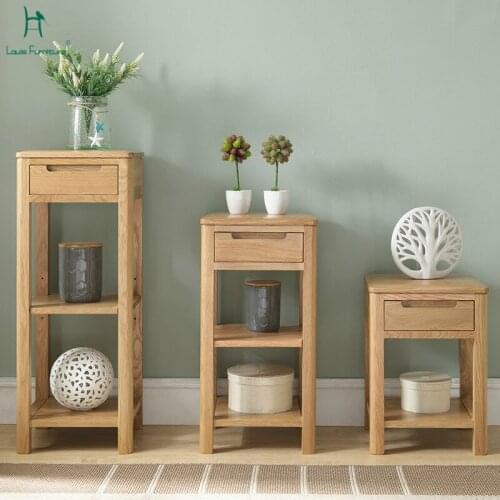 Louis Fashion Plant Shelves Pure Wooden Imported White Oak Flower Rack Solid Wood