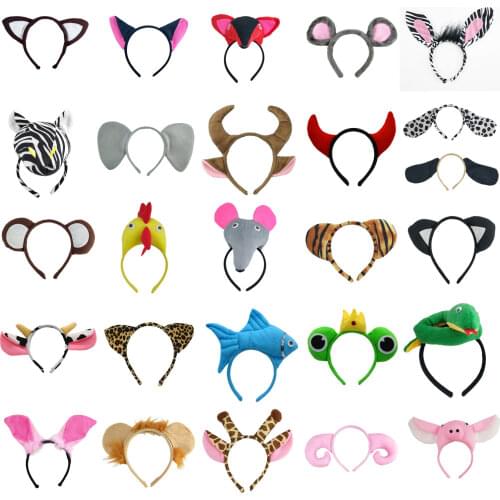 Animal Ear Headband Hairband Headwear Birthday Party Gift Pig Anime Cartoon Tiger Cosplay Costume Gift Halloween Christmas