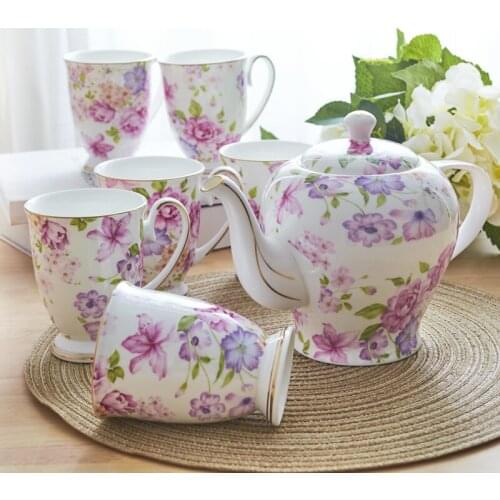 Simple European luxury family coffee cup set bone china afternoon tea cup ceramic English tea set black tea cup