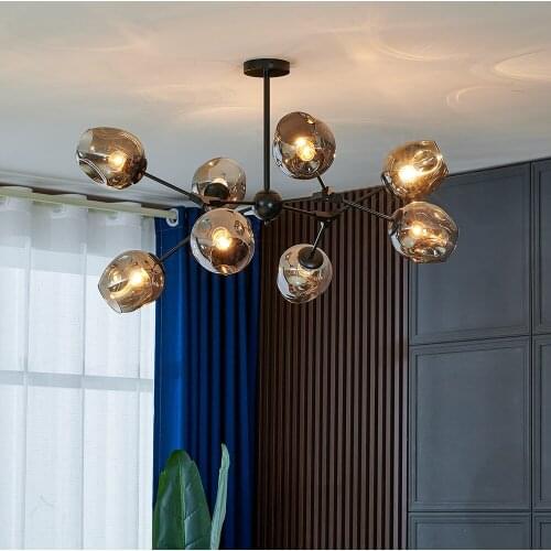 Simple LED Glass Chandelier Lighting Home Decoration Dining Room Hanging Lamp Office Indoor Lighting Fixtures