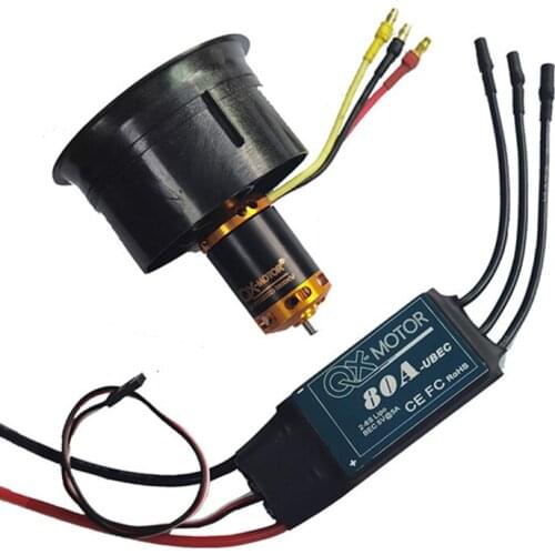 QX-MOTOR 64mm 12 Blades EDF 2200KV 2400KV 3500KV 3800KV 4300KV with 60A / 80A ESC For DIY RC Airplane