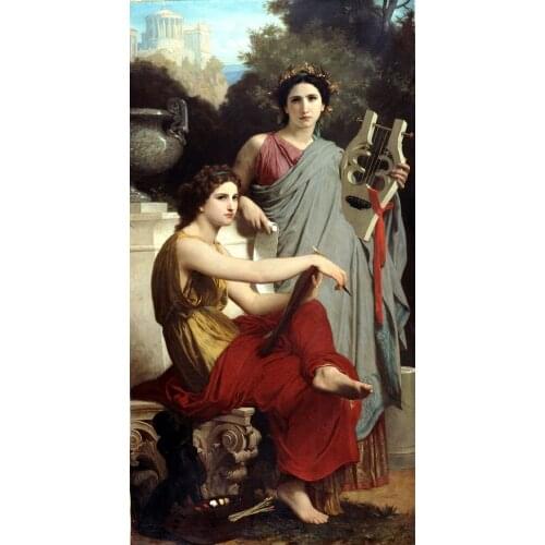 Handmade Oil painting reproduction Art et LittA rature aka Art and Literature by William Bouguereau
