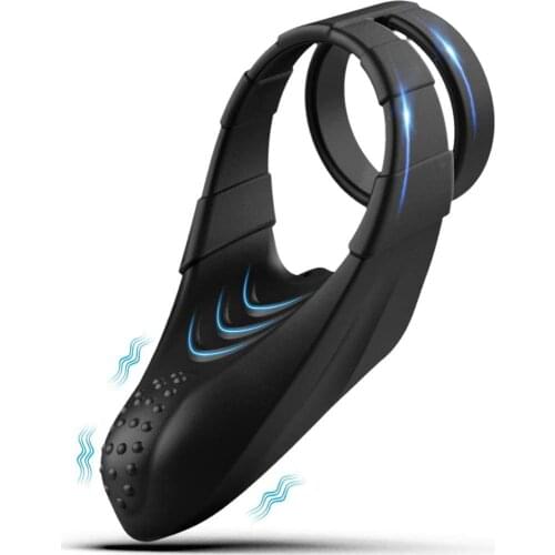 Silicone Vibrating Ring Penis Vibrator Massager Dual Delay Ejaculation Bullet Vibrator Erection Cock Lock Ring Sex Toys for Men