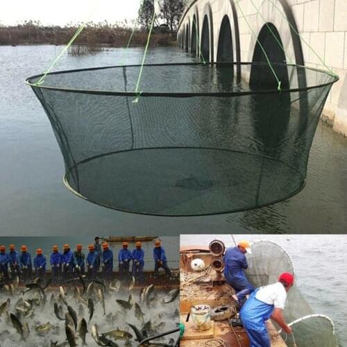 Foldable Drop Net Fishing Landing Net Prawn Bait Crab Shrimp Mesh For Fish Trap/Cage Prawn Bait Crab Shrimp Netting Small