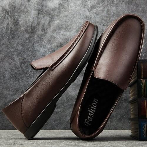 High Quality Business Loafers Men Casual Luxury Slip on Shoes Genuine Leather Mens Shoes Brand Driving Shoes Office Formal Shoes