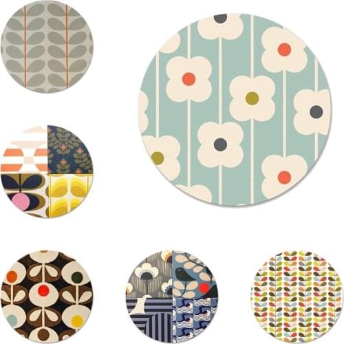 58mm Unique Orla Kiely Art Books Poster Icons Pins Badge Decoration Brooches Metal Badges For Backpack Decoration