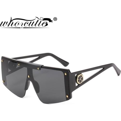 XXL Oversized Futuristic Sunglasses Women Men 2021 Brand Design Half Frame 90S Retro Punk Sporty Style Sun Glasses Shades S456