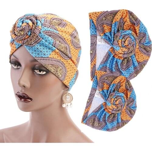 Mommy and Me Matching Cotton Turban Top Knotted African print Headwear Women and Baby Girls Headwrap Hair Cover Accessorries
