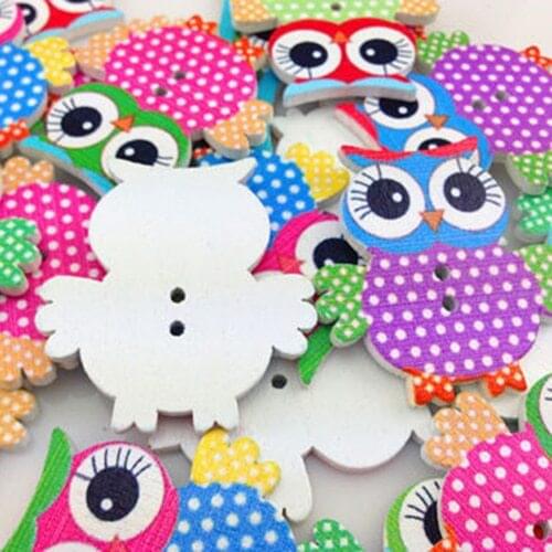 New 10 Mixed Owl Pattern Wooden Buttons Fit Sewing and Scrapbook 1V7Q Christmas Gift 6LEL