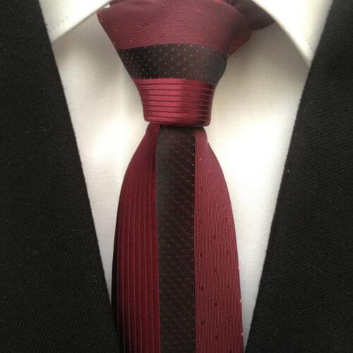 2021 Mens Ties Jacquard Woven Neck Tie Unique Designer Panel Neckties Burgundy Red with Stripes Grids Patchwork Cravat