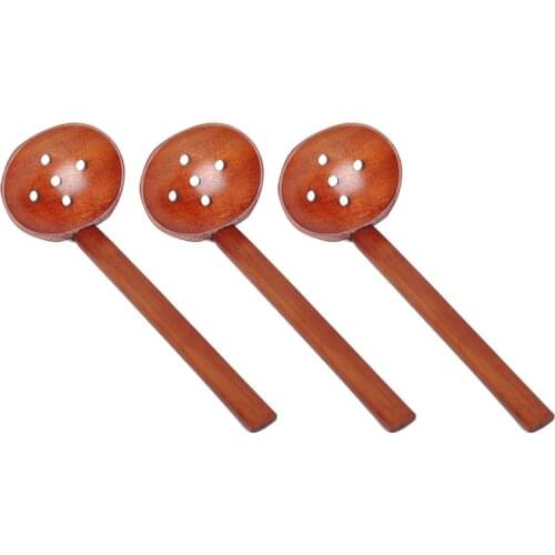 3 Pcs Handmade Wooden Spoons Suitable for Porridge, Soup, Ramen, Hot Pot, Restaurant, Household Etc
