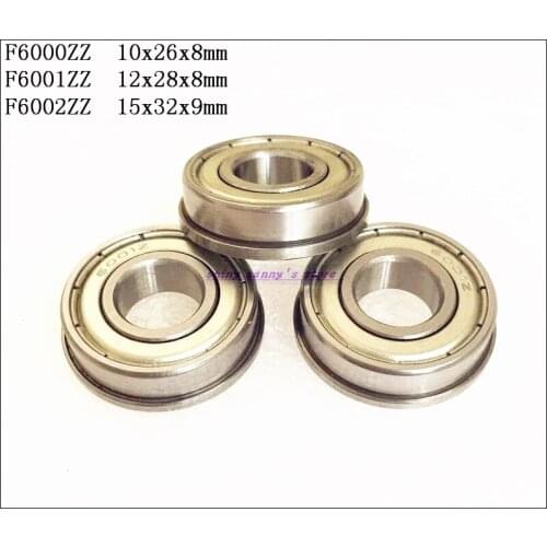 3pcs/Lot F6000ZZ , F6001ZZ , F6002ZZ Metal Shielded Flange Deep Groove Ball Bearing Brand New