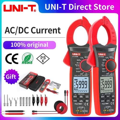 UNI-T UT206B UT207B UT208B true effective value digital clamp meter 1000A 1000V AC/DC current capacitance resistance tester