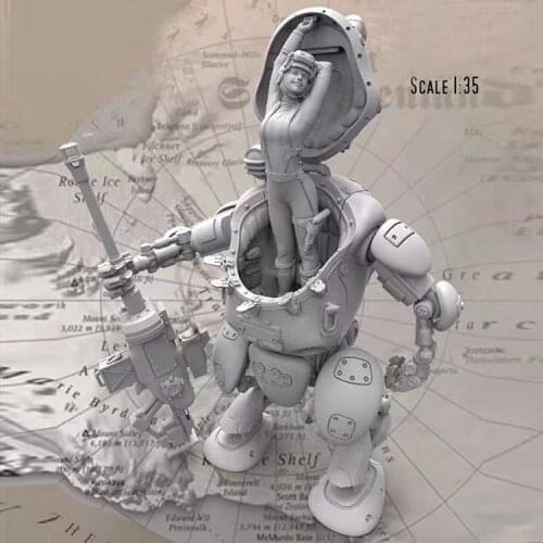 1:35 resin figure soldier model mechanical female soldier movie game series GK