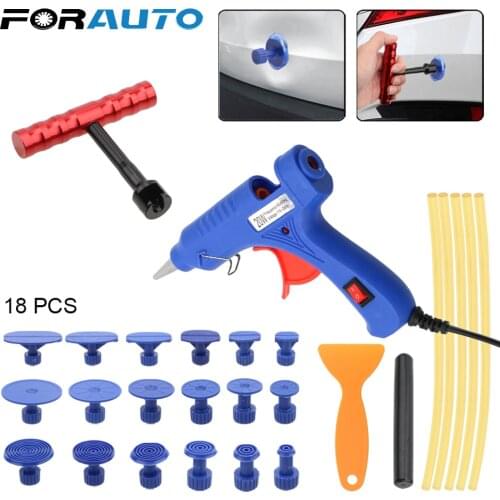 FORAUTO 1 Set Tools Car Dent Puller With Glue Puller Tabs Removal Kits Auto Dent Repair Kit Paintless Dent Repair Tools