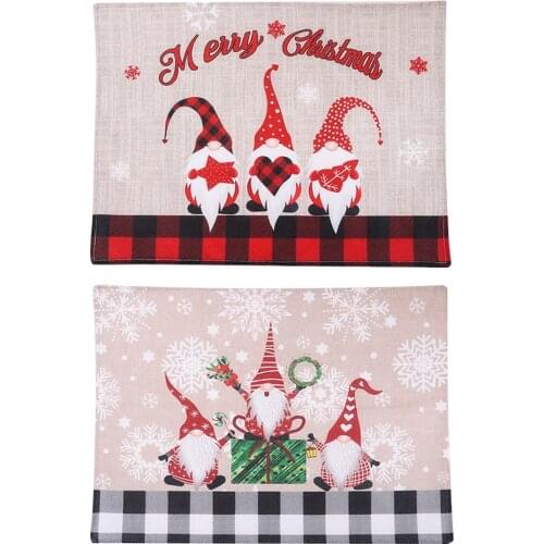 Dining Table Insulation Placemats Christma Faceless Elderly Table Mat Decor Christmas Disc Pads Dinner Cover Placemats