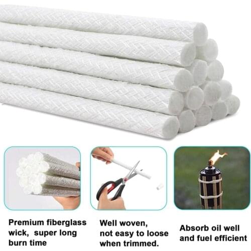 12pcs Kerosene Wicks Long Life Wick Holder Torch Wine Candle Glass Fiber Oil Lamp Alcohol Bottle Making Accessory Dropshipping