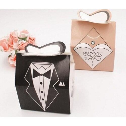 Candy box bag chocolate paper gift package for Birthday Wedding Party favor Decor supplies DIY pink/black handbag design