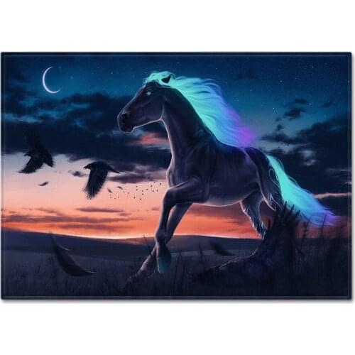 Bohemian Style Beautiful Horse Angel Knight Rug Door Mat Anti-slip Mat Rug Rug Bedroom Home Decor