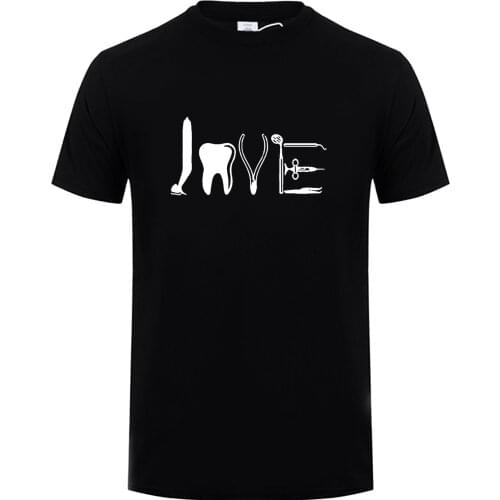 LOVE By Dental Equipments Dentist Care T Shirts Men Cotton Tooth Tops Tee Short Sleeve Fitness T-shirt