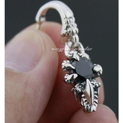 925 Sterling Silver Dragon Claw Mens Biker Rocker Stud Earring 8R007