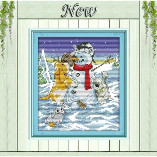Christmas partners,Pattern printing on the canvas DMC 11CT 14CT Cross Stitch kit,needlework embroidering for Set,DIY Home Decor