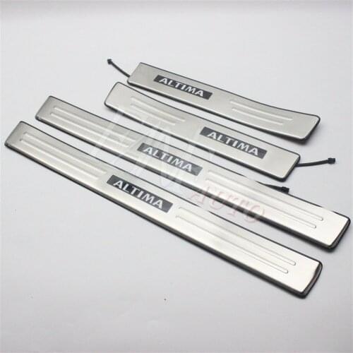 Stainless Steel Led Door Sill Scuff Plate Guard Sills Protector Trim For Nissan Altima 2006-2012
