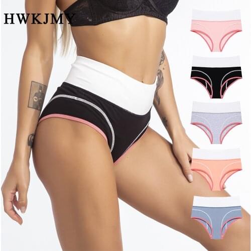 Womens Fashion sexy Cotton Underwear High Waist Stretch Briefs Soft Underpants Breathable Ladies Panties Large Size XS - 3XL