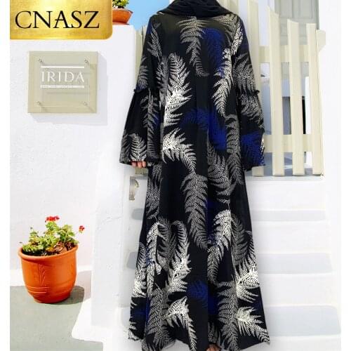New Fashion Women Dress Arabic Women Islamic Muslim Elegant Evening Dress Chiffon Abaya Maxi Dresses Dubai Robe Skirt Clothing