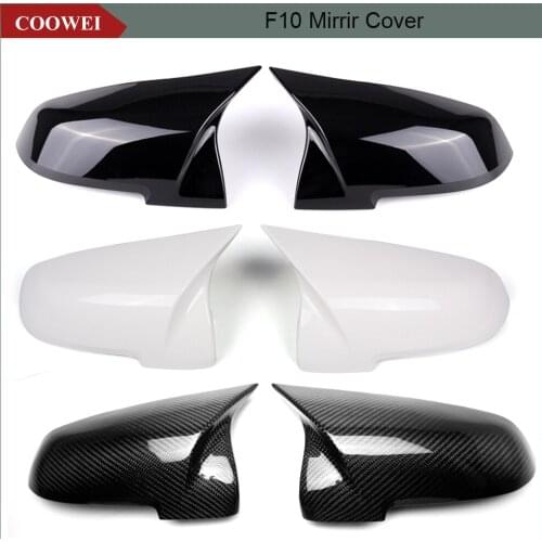 One Pair ABS Mirror Cap For BMW F10 F11 F18 F07 F12 F13 F06 F01 F02 F03 F04 LCL 2014-IN Gloss Black Plastic Mirror Cover