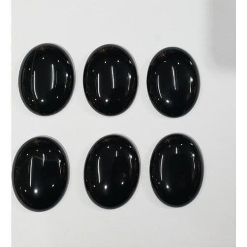 Wholesale 6pcs/lot Assorted natural black onyx Oval CAB CABOCHON mix 30x40mm stone beads for Diy jewelry making