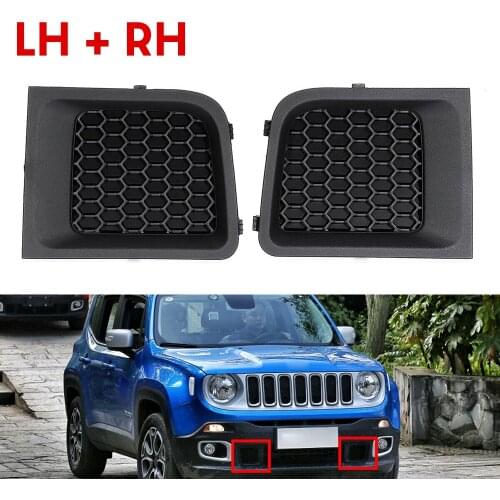 Black Bumper Grille Bezel #5XB62LXHAA 2pcs ABS Cover Front LH + RH Parts