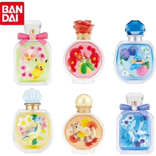 Pokemon Seasonal Flowers Perfume Bottle Modeling Pikachu Mudkip Lapras Glaceon Bellossom Furret Anime Action Figures Toys