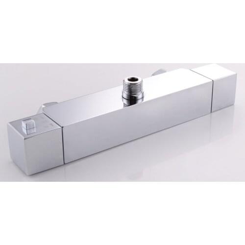 Polished Chrome Wall Mount European Style Bathroom Solid brass Thermostatic Shower Faucet Showering Mixer tap