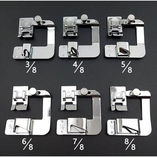 1Pcs Crimping Press Feet Hemming Presser Foot Parts Rolled Hem Accessories For Brother Singer Sewing Machine