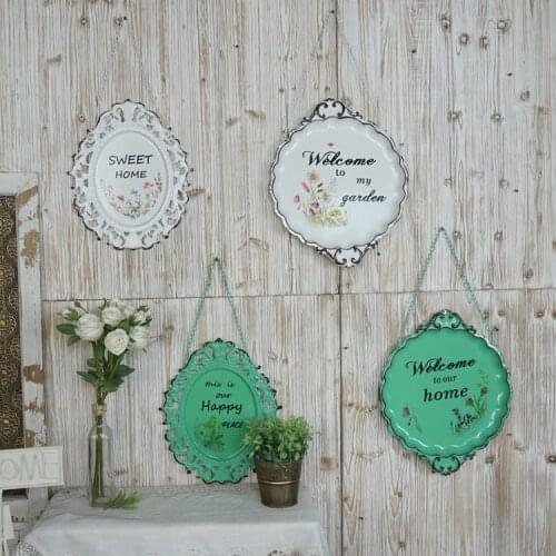 Retro rustic metal decorative wall plaques with sayings